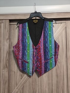 Vintage A J Beaded Colorful Vest